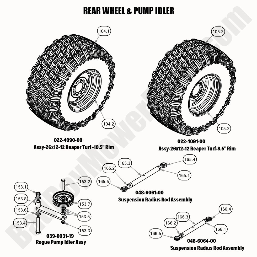 2020 Rogue Rear Wheel & Pump Idler